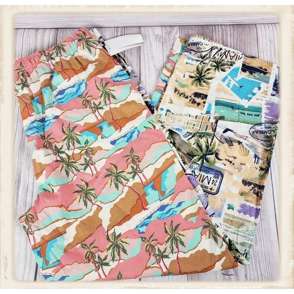 Royalty by Maluma Pants Men's L Relaxed-Fit Colorblocked Tropical Prints - Picture 4 of 10